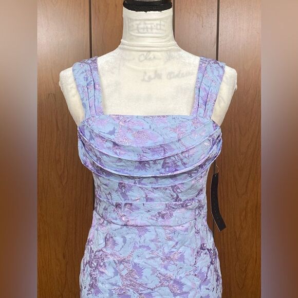 Aidan Mattox Metallic Floral Jacquard Dress size 2 - Picture 5 of 11